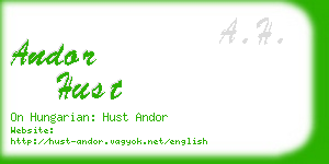 andor hust business card